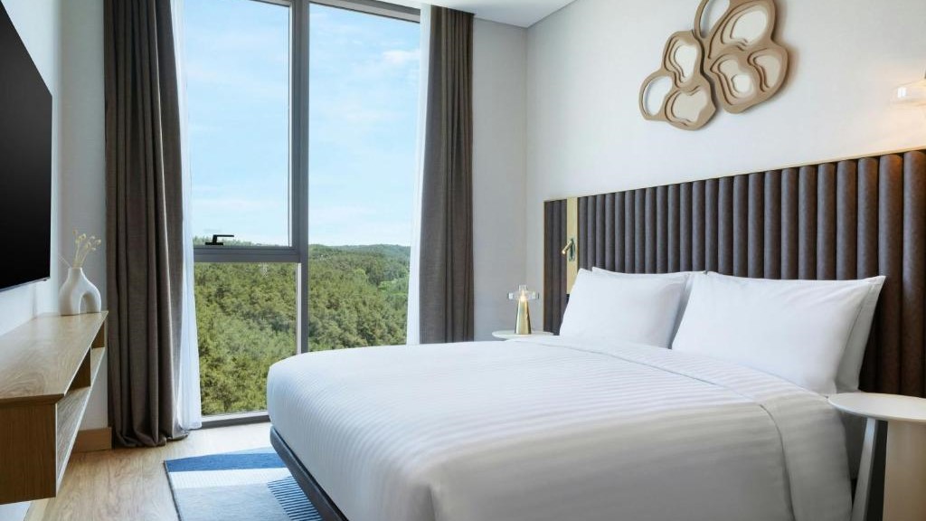 One-Bedroom King Apartment with Sofa Bed and City or Forest View